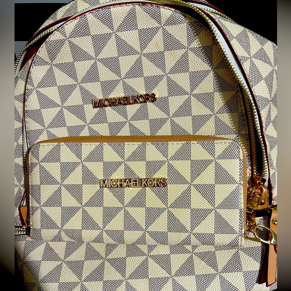 Michael Kira book bag and matching wallet set